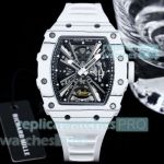 Swiss Copy Richard Mille RM12-01 Tourbillon White Quartz Fiber TPT Watches Boy Size